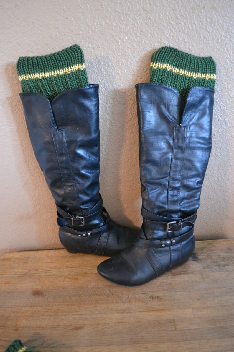 Flower Headband Boot Cuffs Fingerless Gloves Knitted Set Etsy