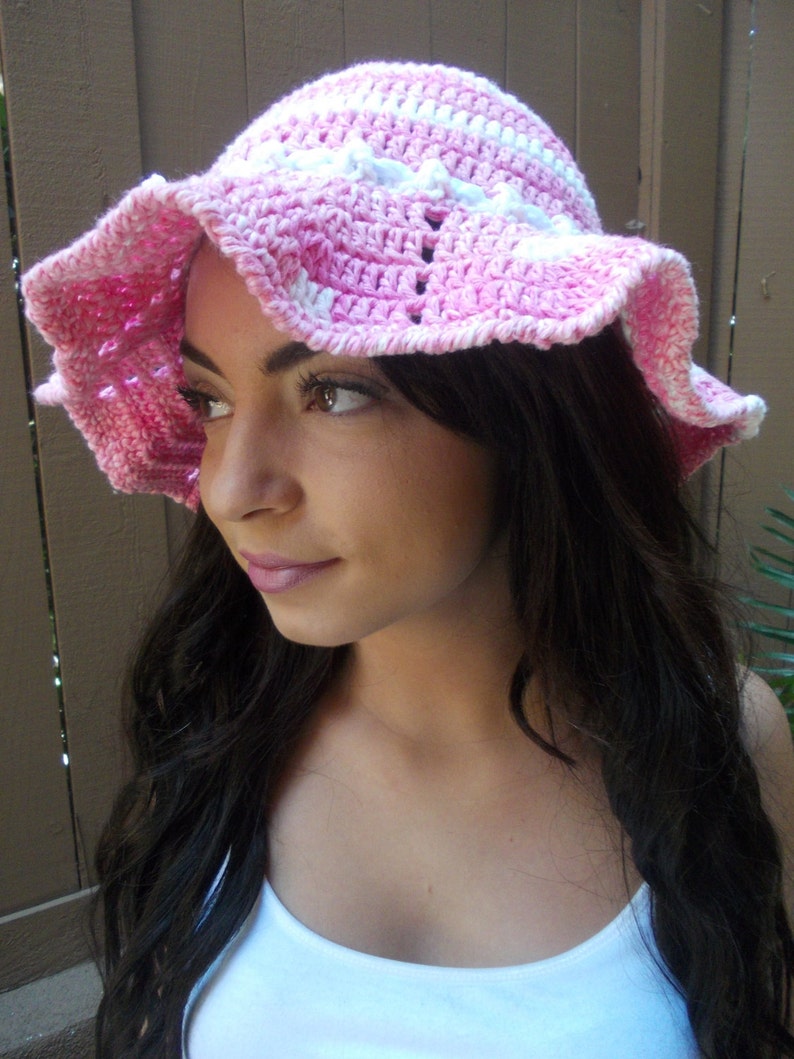 Crochet Sun Hat Floppy Hat Brimmed Crochet Hat Fashion Accessories Pink Summer Hat Beach Hat