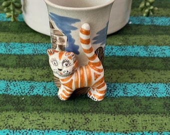 Vintage Villeroy and Boch “catsy” Cookie Jar Porcelain Cat Shaped