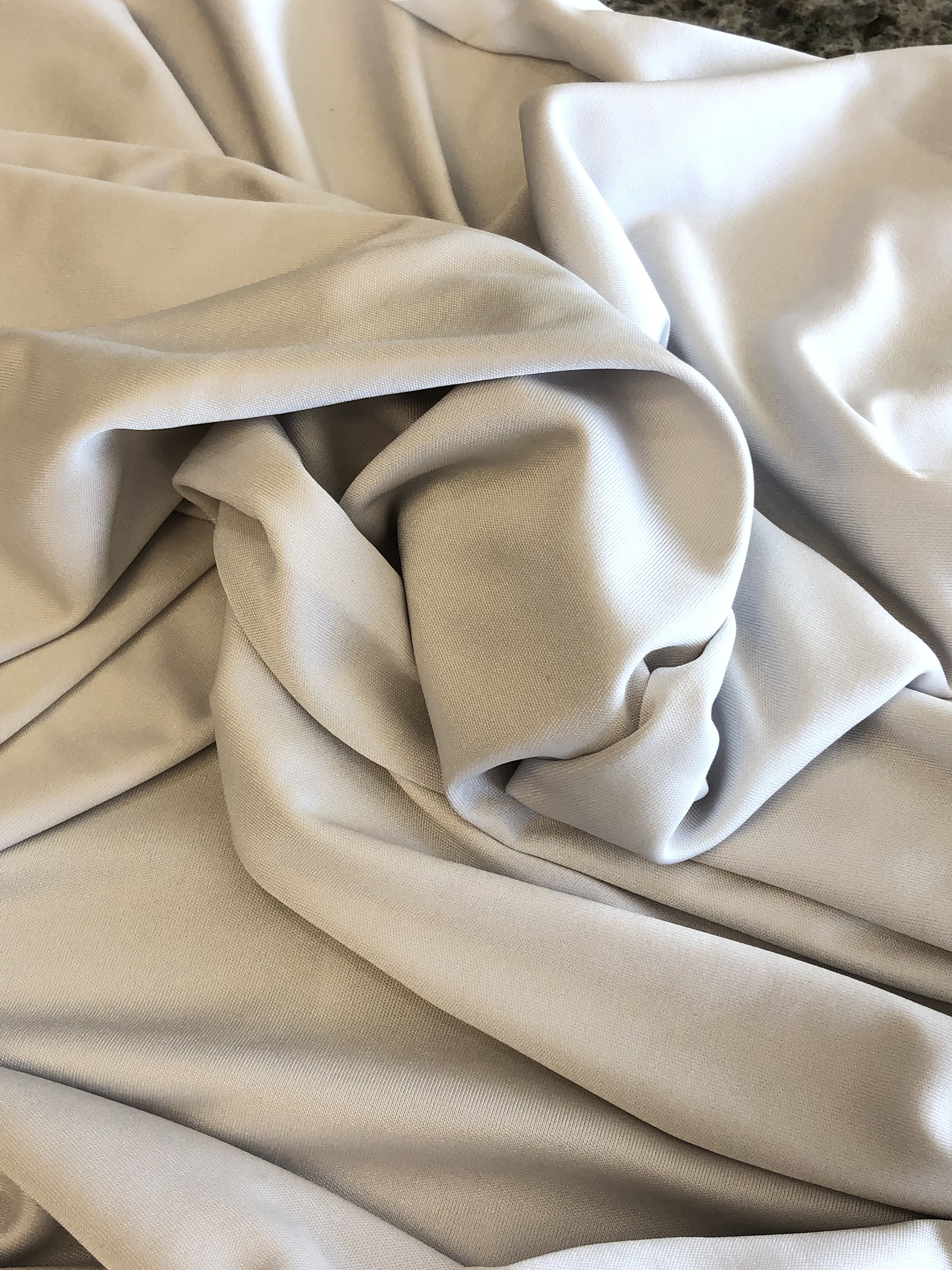 Pale Silver Gray Polyester Jersey Knit Fabric 60 W X Etsy