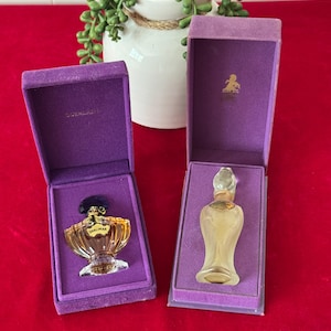 U CHOOSE~ 1960&#39;s Guerlain Shalimar Boxed Wax SEALED Bottle 1.3 Oz Blue glass Cap with String OR Shalimar Rosebud Bottle Empty in Box