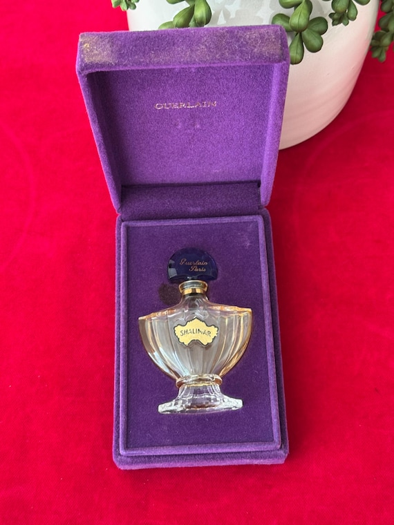1960's Shalimar by Guerlain Boxed Empty Bottle 1.4 Oz Blue