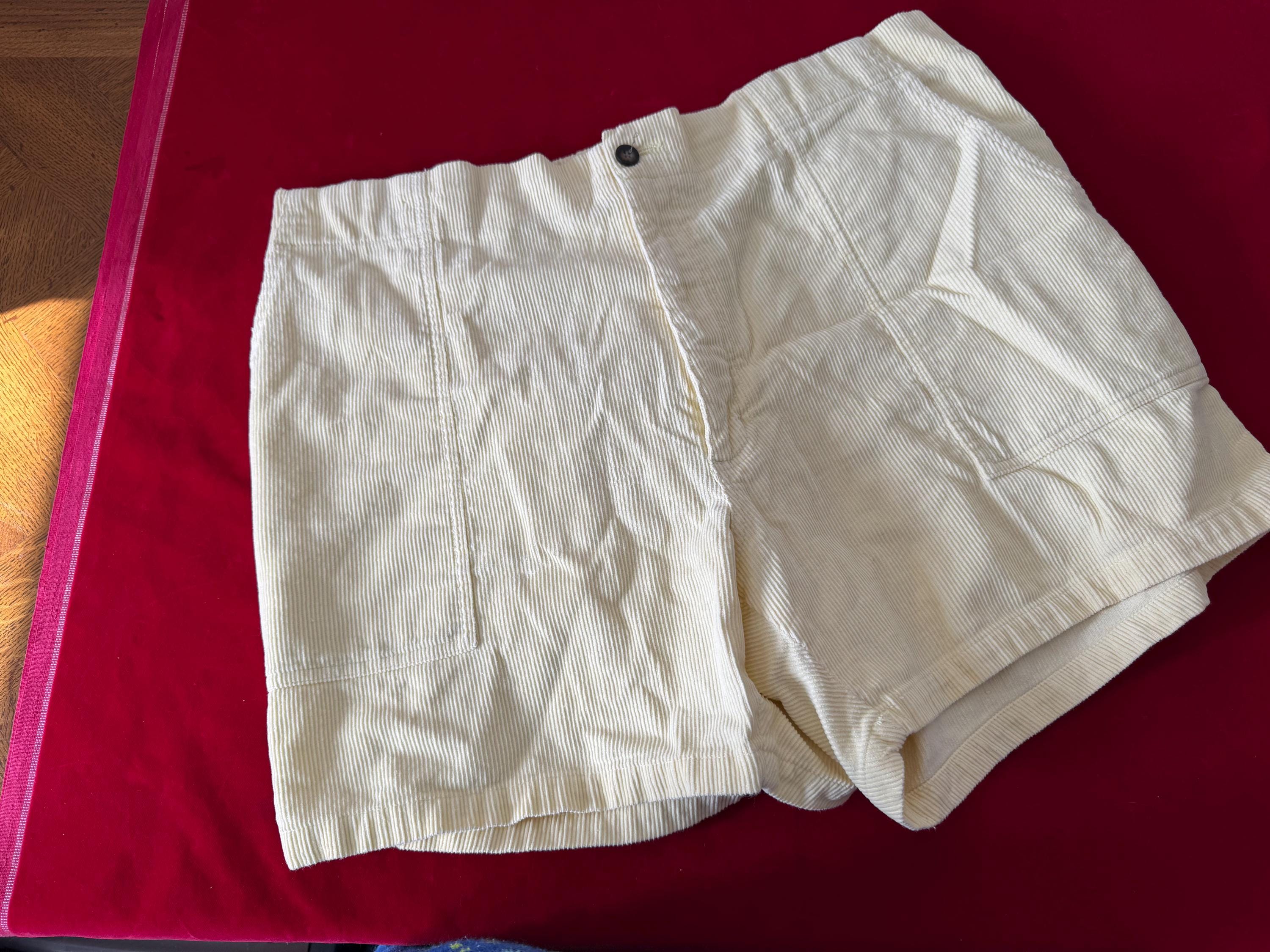1980s Mens OP Style Yellow Corduroy Short Shorts by J C 1980s Mens OP Style Yellow Corduroy Short Shorts by J C