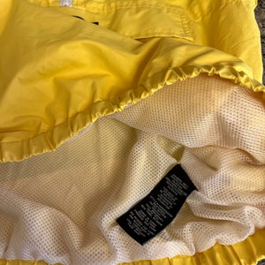 Members Only Bright Yellow Hoodie Windbreaker half Zip Front with Checkered Drawstring Size S sailing windbreaker, Members only windbreaker image 5