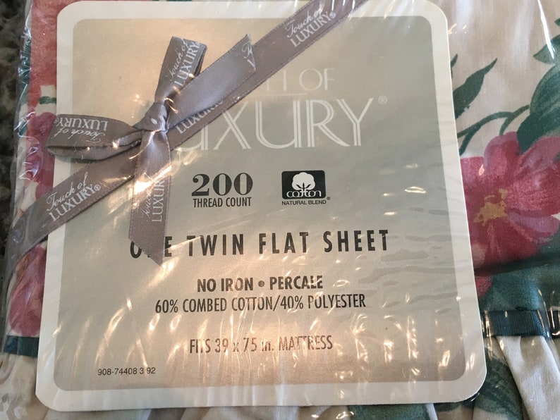 twin flat sheet Mervyns bedding Vintage New Mervyns Annabella Twin Flat Sheet Floral Botanical Pattern- twin bedding twin flat sheet
