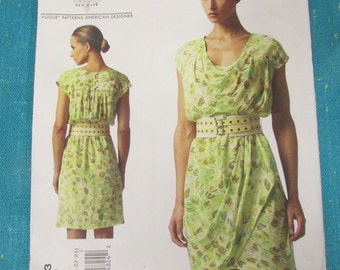 Vogue V1343 TRACY REESE coljurk voorkant wikkelrok maat 16-24 ongesneden ~ zomer- of lentejurk