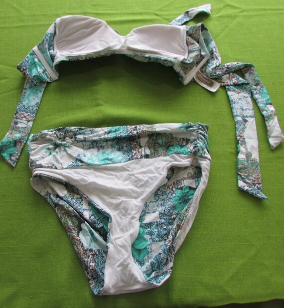 SUNSEEKER Aqua Green Floral 2 Piece Bathing Suit … - image 3