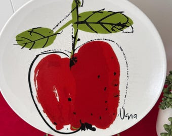 1970's Mikasa Forbidden Fruit Apple Dinner Plates 7102 BY Vera 10
