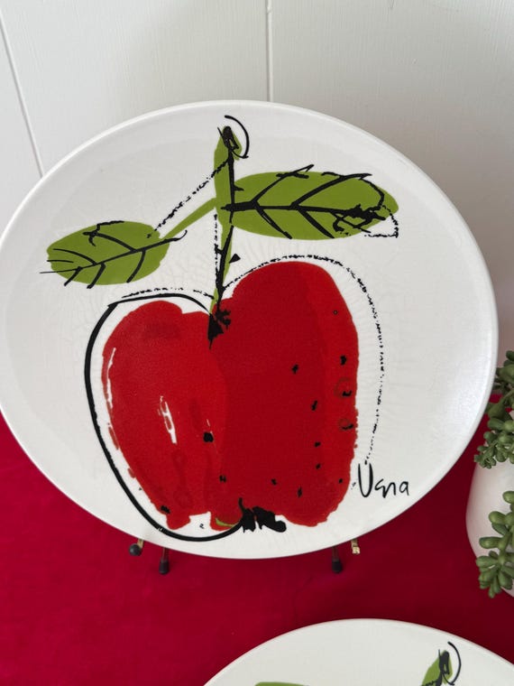 1970's Mikasa Forbidden Fruit Apple Dinner Plates 7102 BY Vera 10
