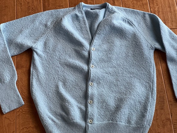 Vintage 1970s Mens Powder Blue Knit Cardigan Sweater by Huntley NY Trend Fashions Size XL Grandpa Cardigan Sweater Blue Cardigan Sweater Etsy Canada