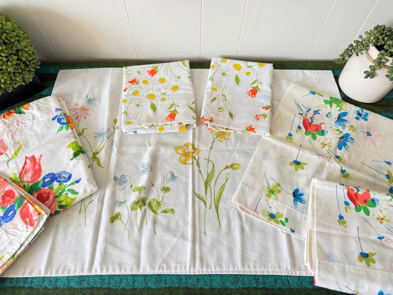 Bold Multi Spring Floral Standard Pillowcases 100% Combed Cotton by Designers Guild UK~ spring bedding, bold floral pillowcase image 4