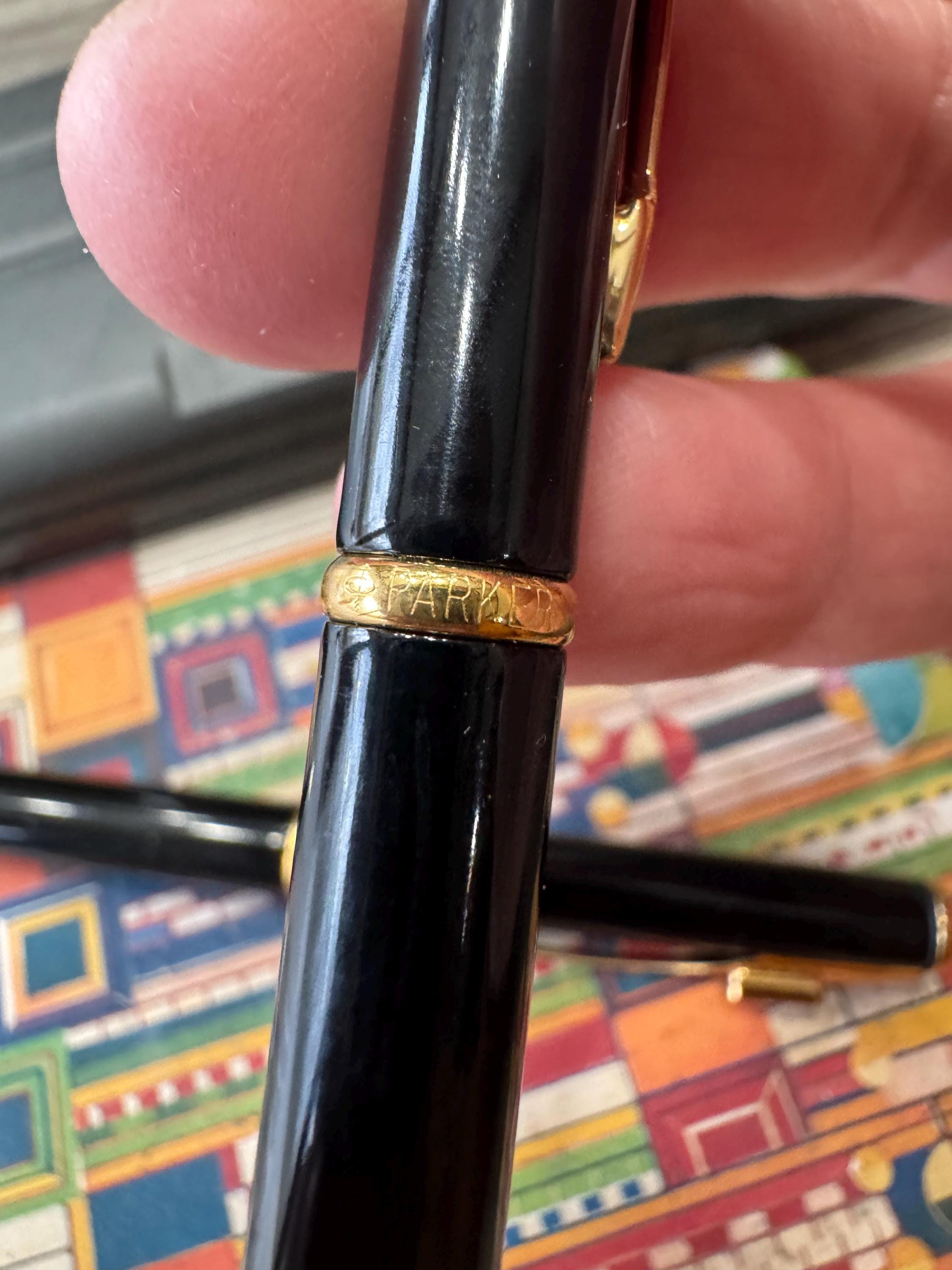 NOS Parker INSIGNIA Black & Gold Ballpoint Pen and Pencil Set in