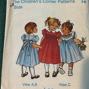 The children’s corner pattern Sewing Pattern “Lee” Infant Little Girls Smocked Dress Size 1-2-girls smocked dress