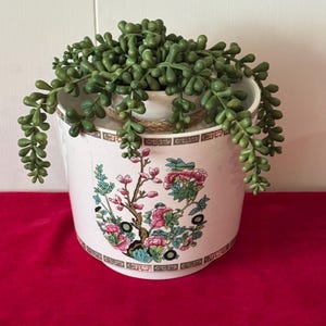 Vintage Indian Tree Planter Pot Ironstone Transferware Enoch Wedgwood China Made In England 6 1/2” w x 6”- cache pot, Indian Tree pottery