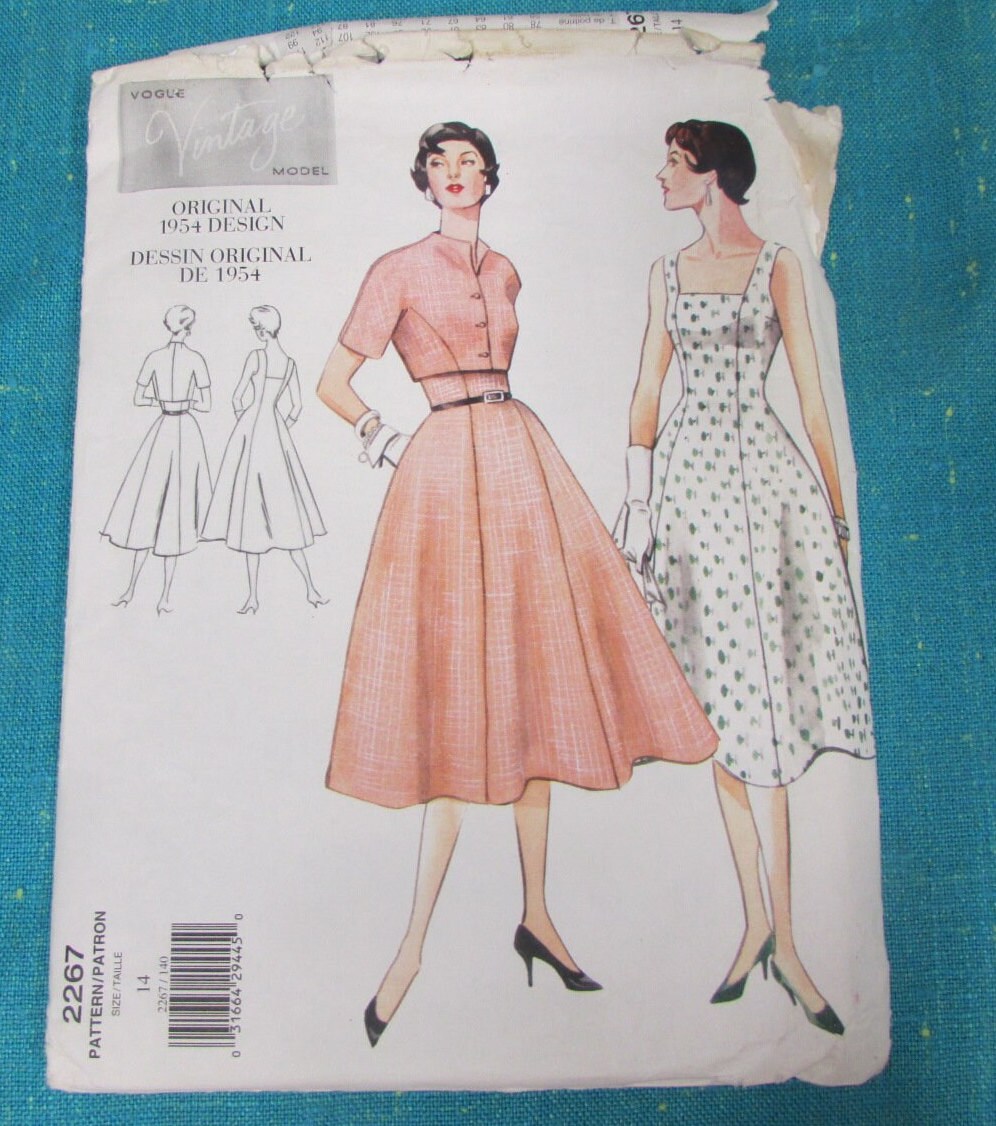 1999 Vogue Original 1954 Design Sewing Pattern 2267 Fitted