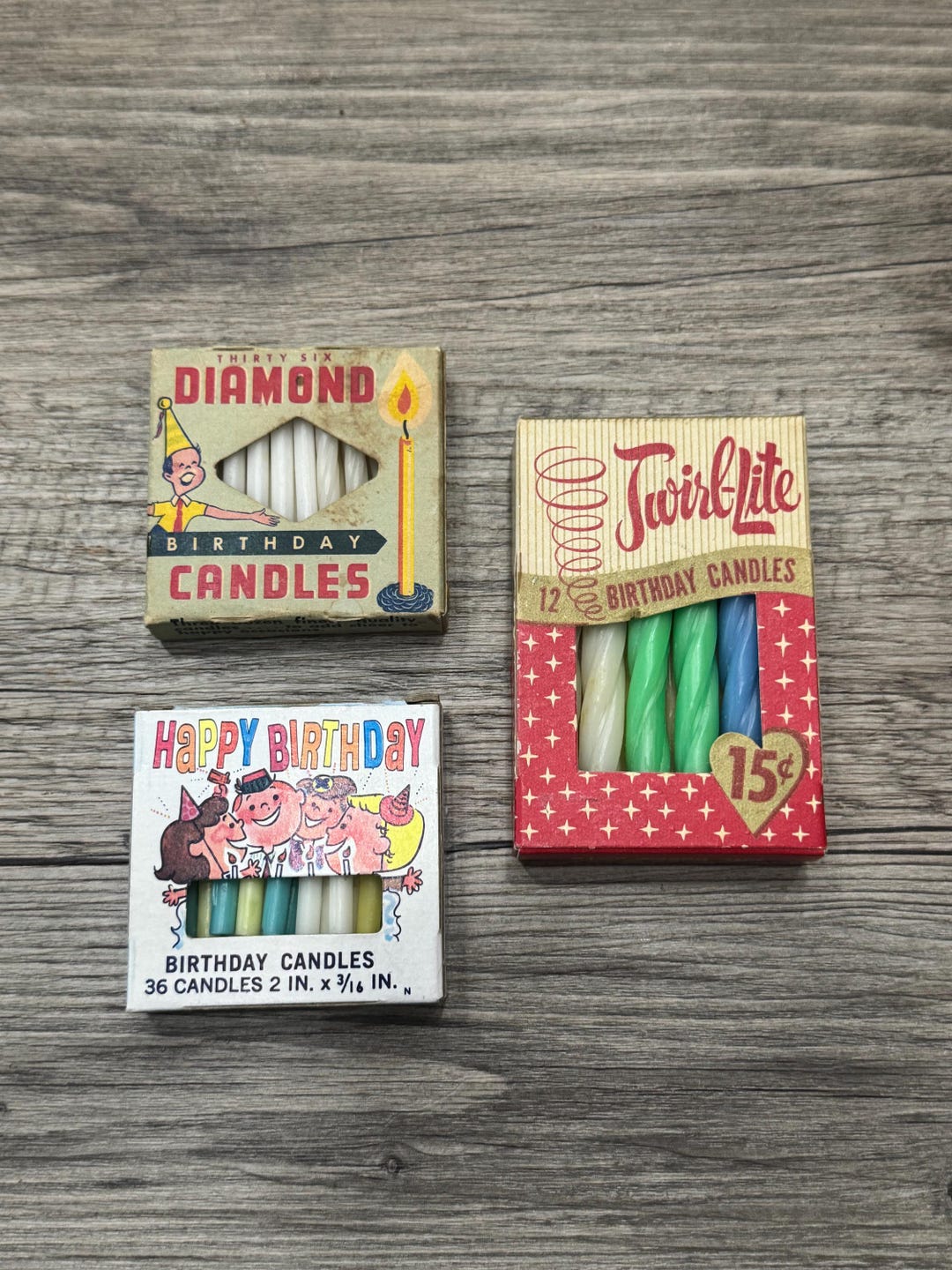 Vintage 1940/60’s Birthday Candles in Box by Columbia Wax Products and ...