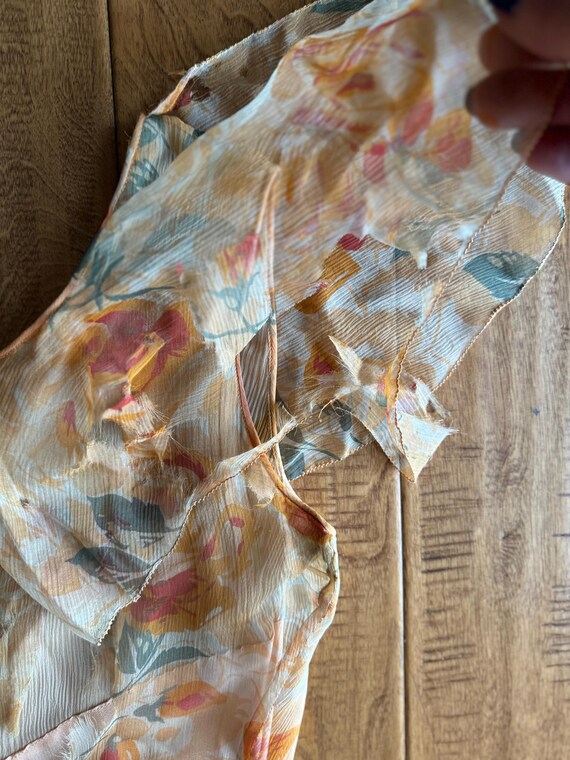 TRUE 1920/30's Floral Organza Long Ball Gown Dres… - image 6