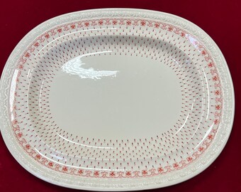 Antique Copeland Spode CENTURION Ermine Red Platter 15 3/8” X 12” Medieval Look with Fleur de Lys in Red~ Antique Copeland Spode Platter