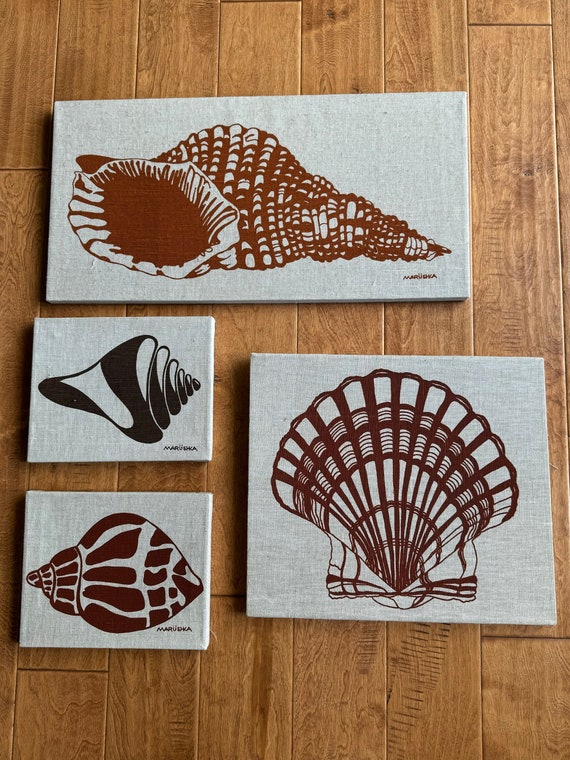 送料無料 百貨店 U CHOOSE~ Art Wall Canvas Screenprint Shell Marushka 1970'S 版画