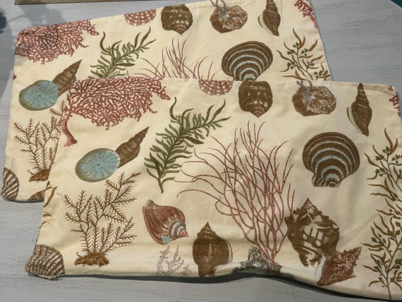 TWO Set of 2 Pottery Barn Sea Life Coastal Ocean Decorative Pillow Covers 16 X 26 Beach Decor Beach Pillow Etsy UK