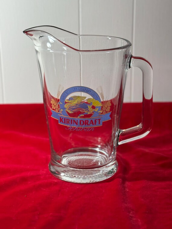 Vintage KIRIN Beer Logo Glass Pitcher Large Capacity Mug Sake