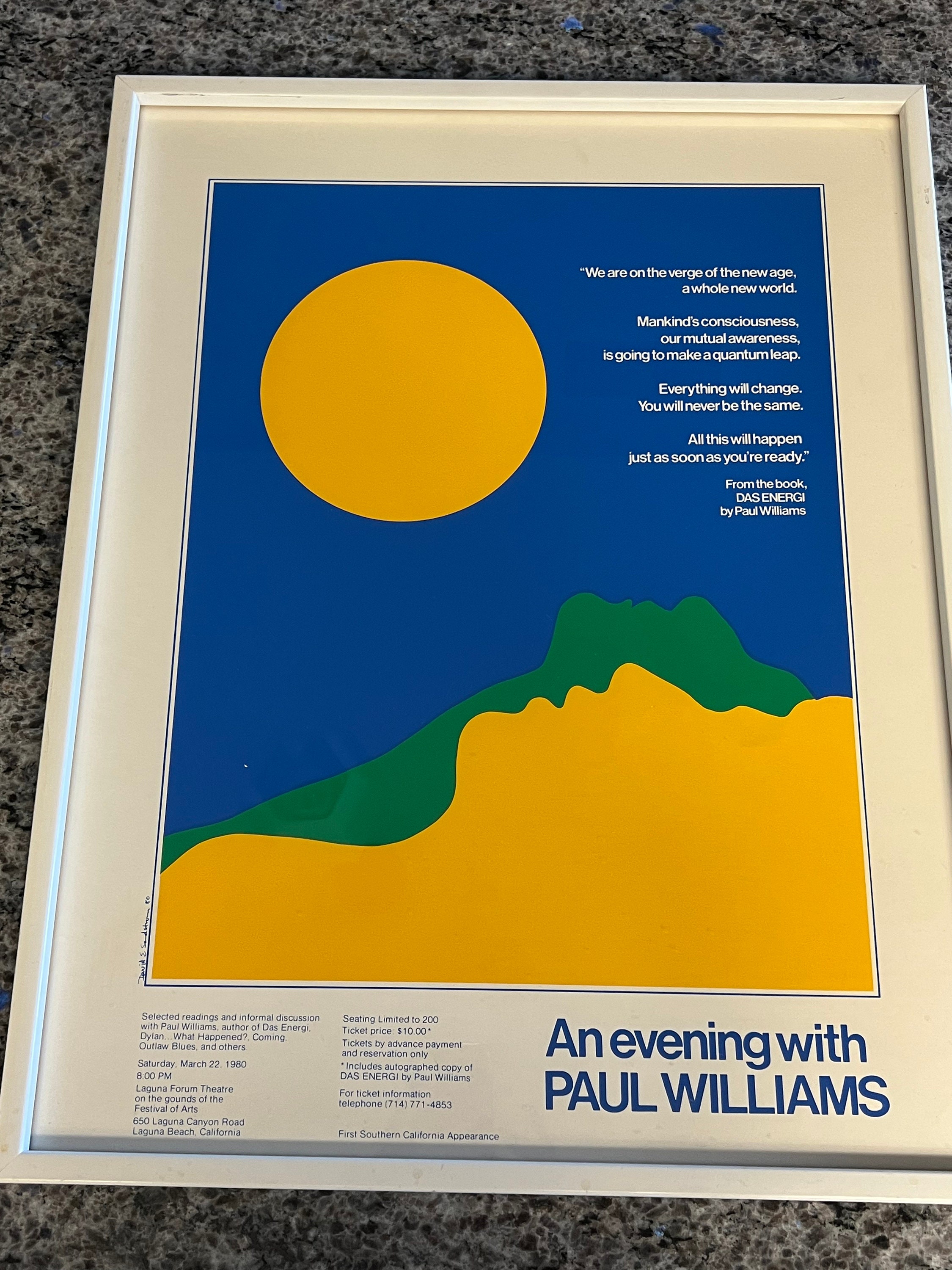 RARE 1980 Framed Das Energi Poster by Paul Williams From Laguna