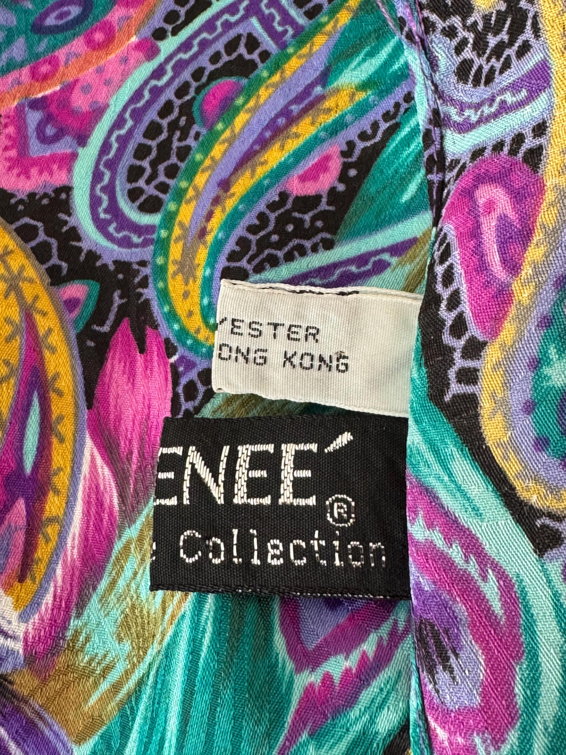Vintage 1970's J Renee Couture Collection Bright Peacock Embossed ...