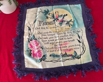 40’s〜50’s Souvenir pillow case 2 Vintage Souvenir Pillow Covers Wartime Era Mammoth Mother & Dad