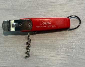 Vintage Ekco “tap Boy” Red Plastic Can Opener Bottle With COORS