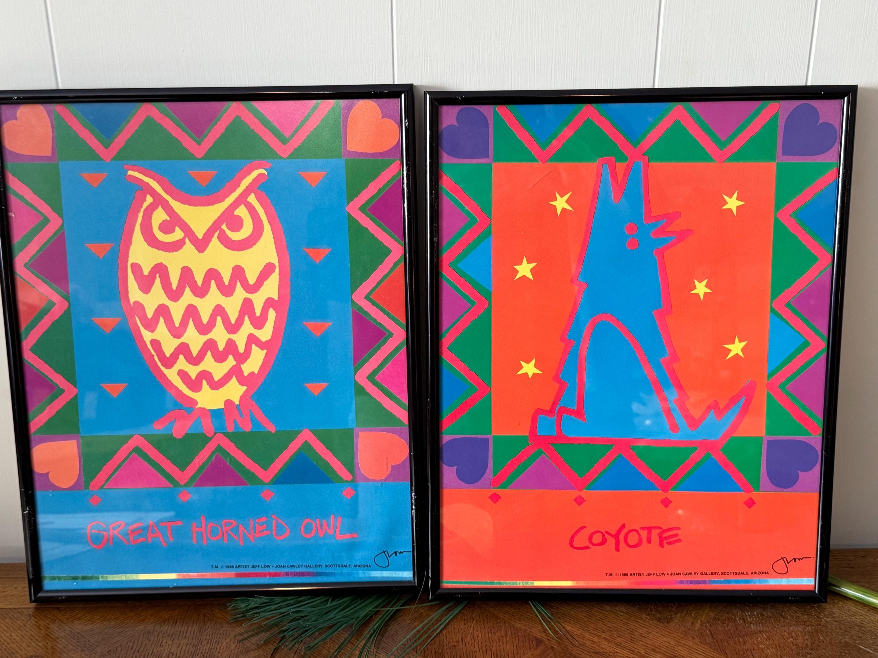 1989 Jeff Low Arizona Artist Framed Prints~ Coyote Chorus