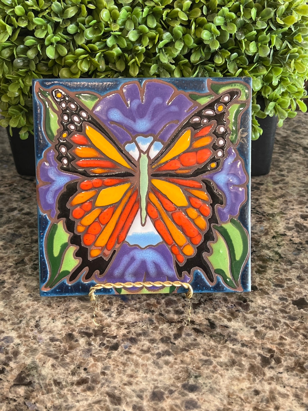 Vintage Triton Tile Butterfly Trivet Wall Tilebutterfly Wall Etsy