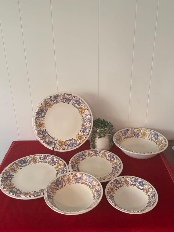 Disney Fantasia Flower Ballet Dinnerware Lot by Vernon Kilns~ Very
