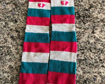 Vintage 1970 Hang Ten calcetines de tubo para hombre a rayas rosas, verdes y grises con logotipo de pies bordados en rosa: calcetines vintage para hombre, calcetines Hang Ten