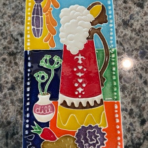Creazioni Luciano GERMANY Souvenir Ceramic relief Handmade Wall Tile  4&quot; X 8&quot;~ Decorative German tile, beer lover gift