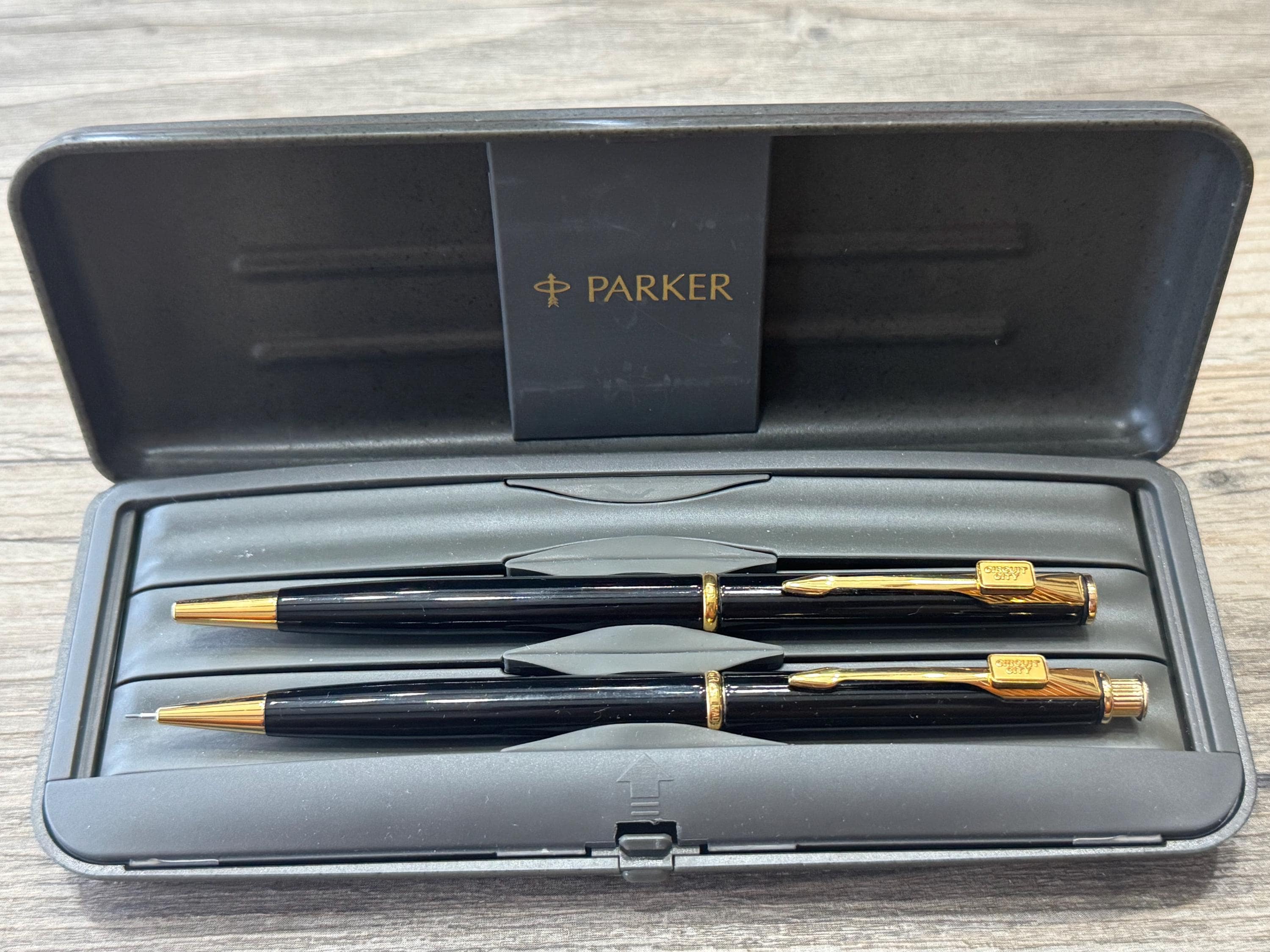NOS Parker INSIGNIA Black & Gold Ballpoint Pen and Pencil Set in