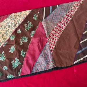 Antique Silk Crazy Quilt Pillow Cover – 1930s Patchwork Decorative Sham