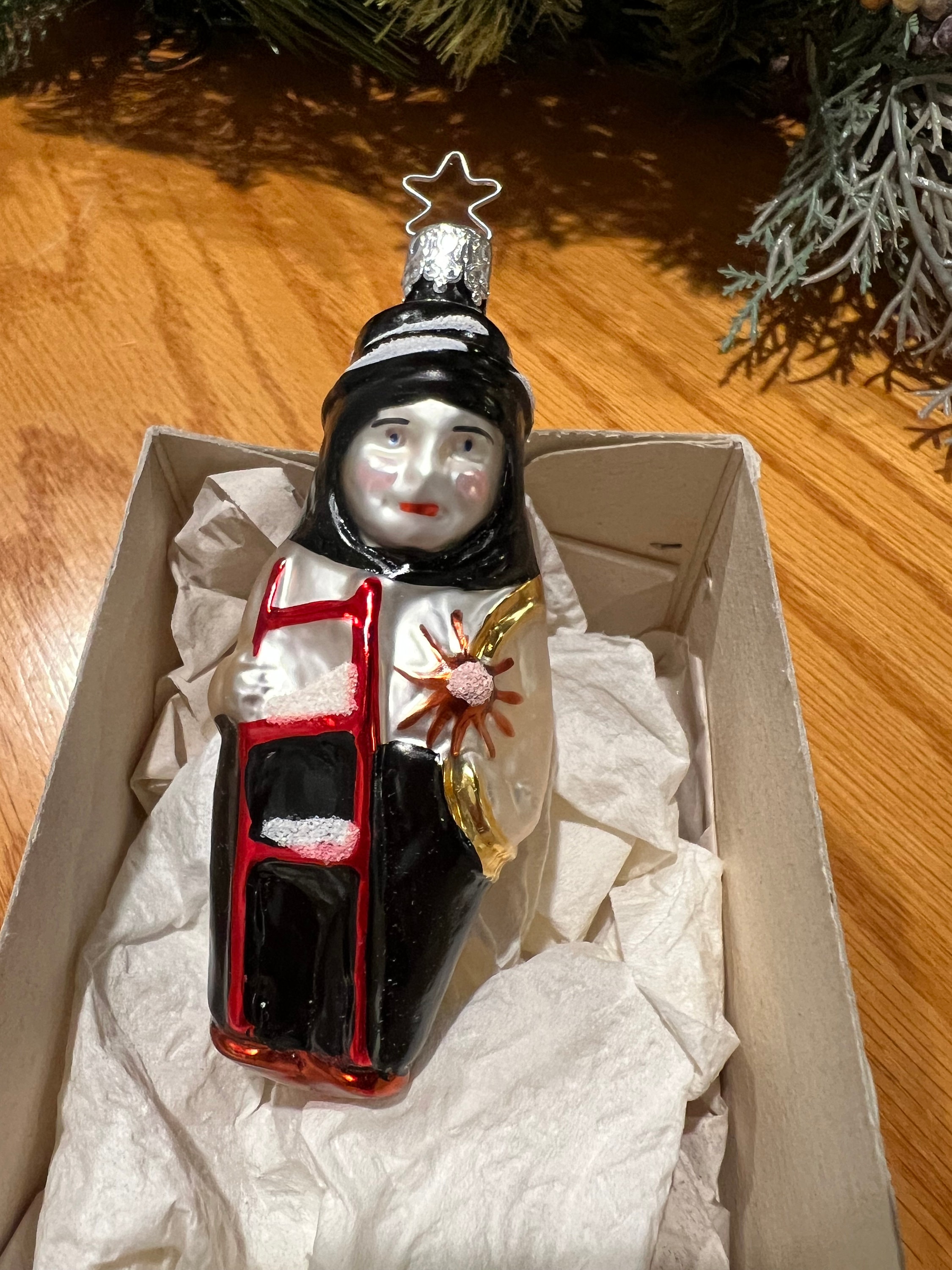 Vintage 1983 Boxed Inge Glas W. Germany CHIMNEY SWEEP Christmas