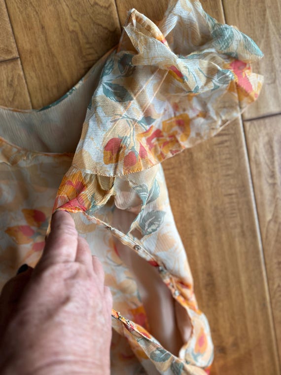 TRUE 1920/30's Floral Organza Long Ball Gown Dres… - image 7