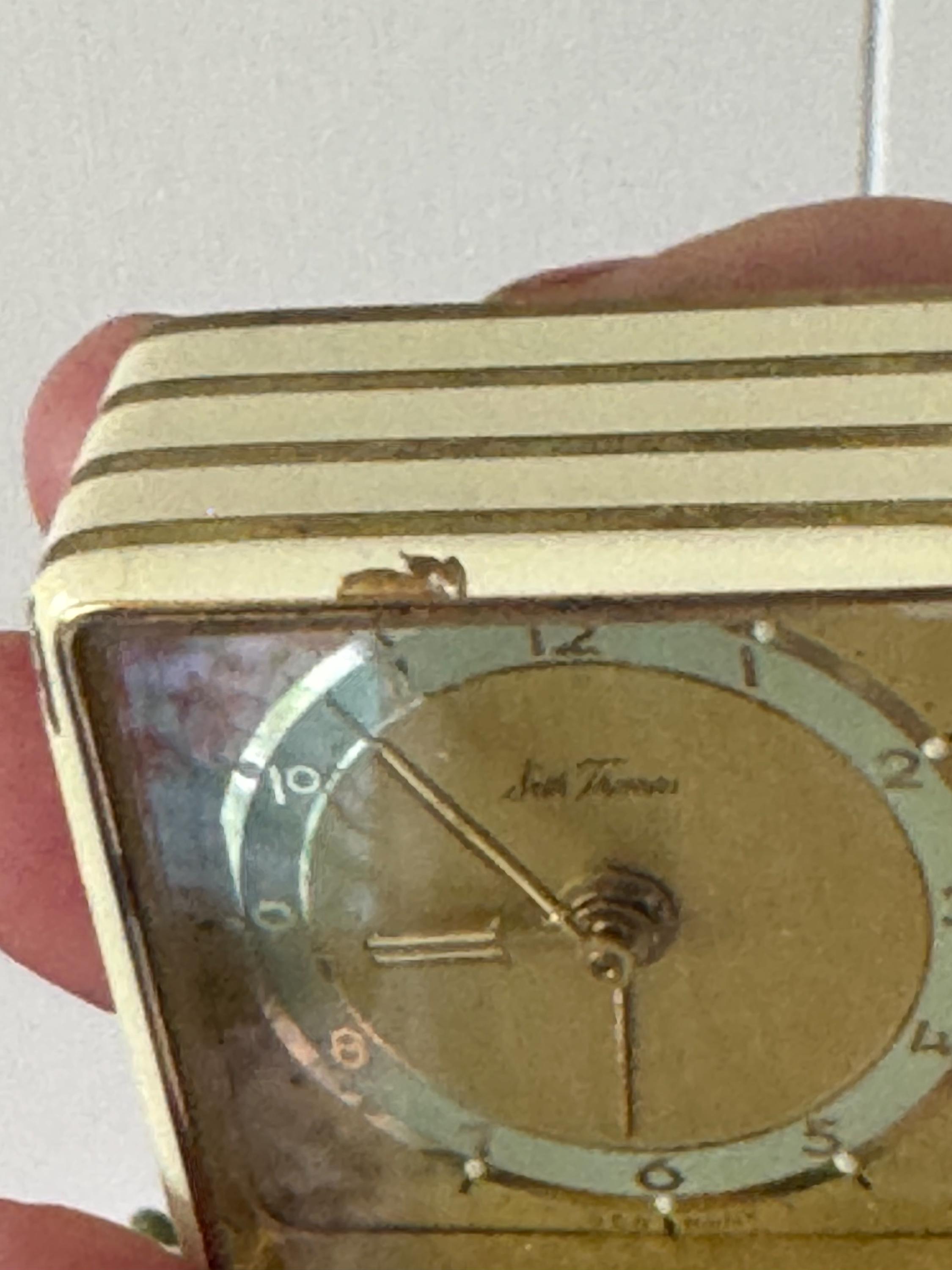 VERY RARE Seth Thomas Art Deco Enameled Mini Travel Alarm Clock