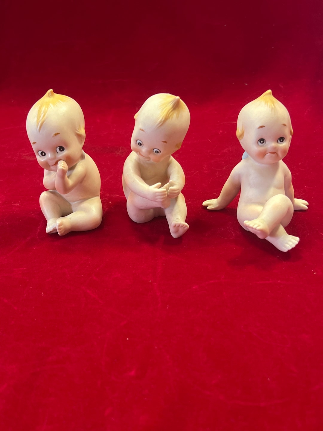 Vintage Lot of 3 Porcelain Bisque Kewpie Dolls No KW913N Kewpie Doll