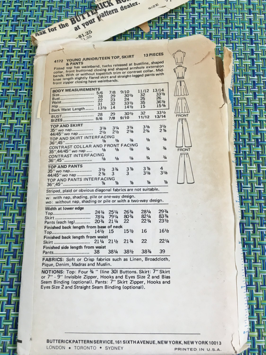 1970s Butterick 4172 Sewing Pattern Misses Jr Crop Top Jacket | Etsy