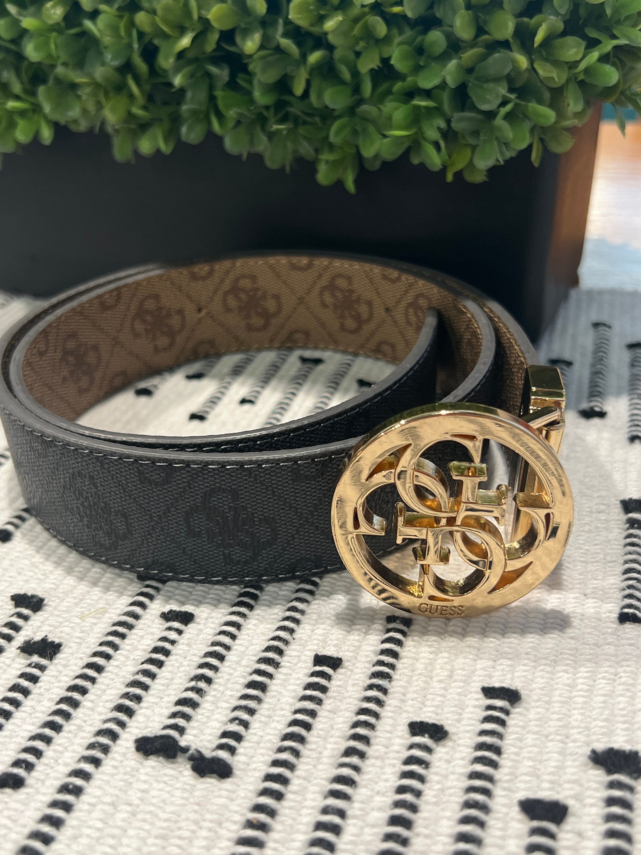 Guess Y2K Leather Flower Belt Y2K GUESS faux leather flower belt black with | Mercari main image 4