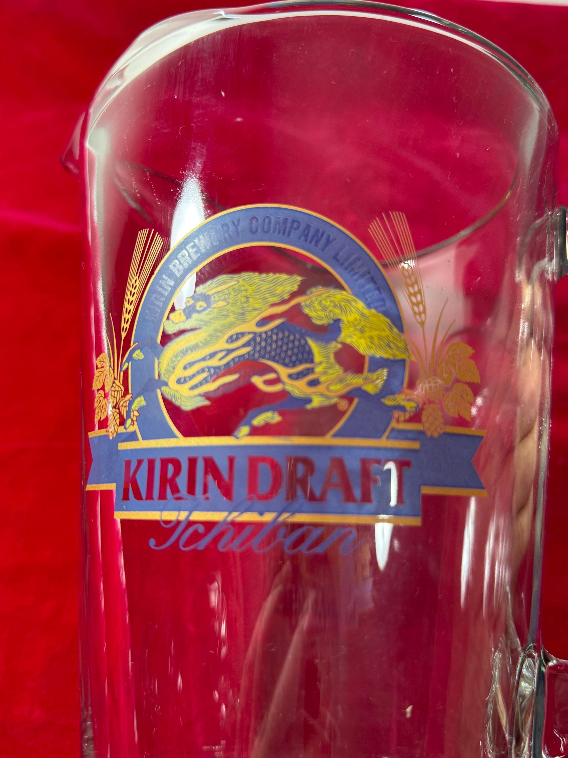 Vintage KIRIN Beer Logo Glass Pitcher Large Capacity Mug Sake