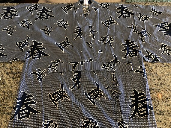 Vintage Japanese Yukata Kimono Long Mens Womens Wr