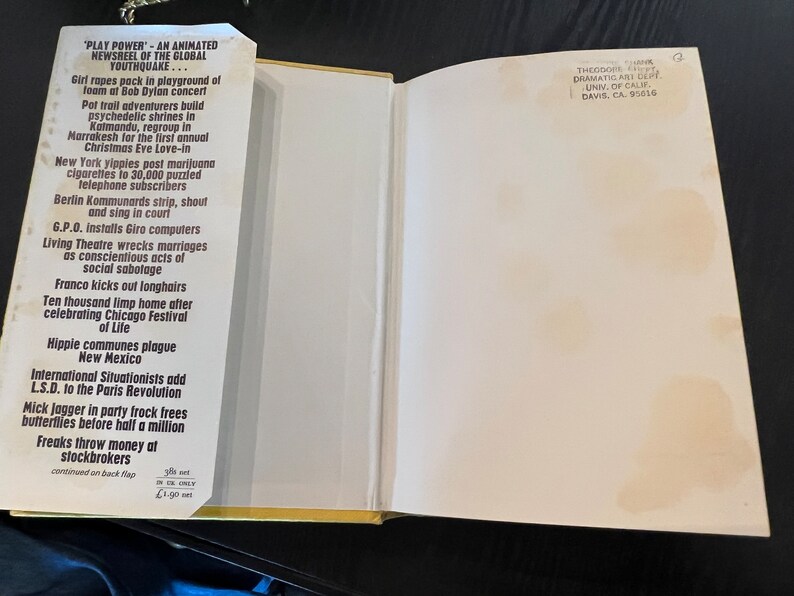 1970 Richard Neville Play Power Exploring the International Underground Inbunden bok med skyddsomslag Första upplagan Johnathan Cape Ltd bild 6