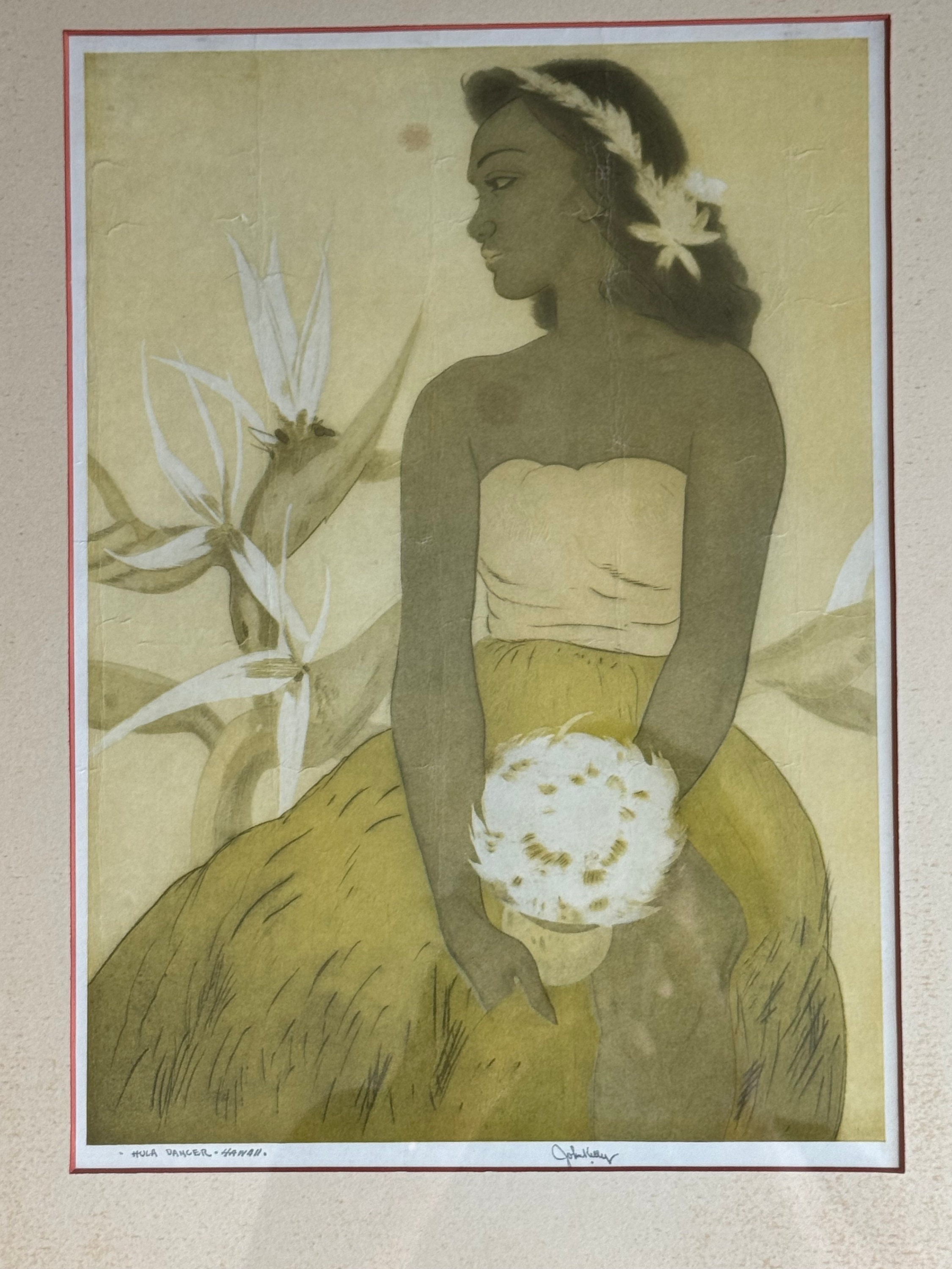 Vintage Framed Royal Hawaiian Hotel Menu by John Kelly