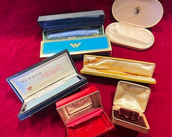 U CHOOSE~ Vintage Wristwatch Presentation Boxes~ Bulova Velvet Goddess of Time, Gruen Precision, Seth Thomas Velvet, Waltham , Benrus Royal