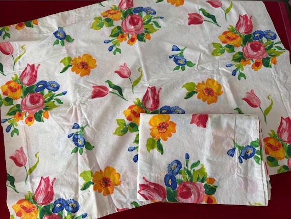 Bold Multi Spring Floral Standard Pillowcases 100% Combed Cotton by Designers Guild UK~ spring bedding, bold floral pillowcase