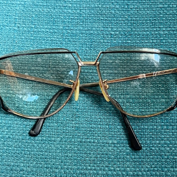 1970/80’s TURA Mod 425 Eyeglasses Frames Black & Gold 60-13 with Prescription Sunglasses lens- CAZAL style frames, 70’s sunglasses