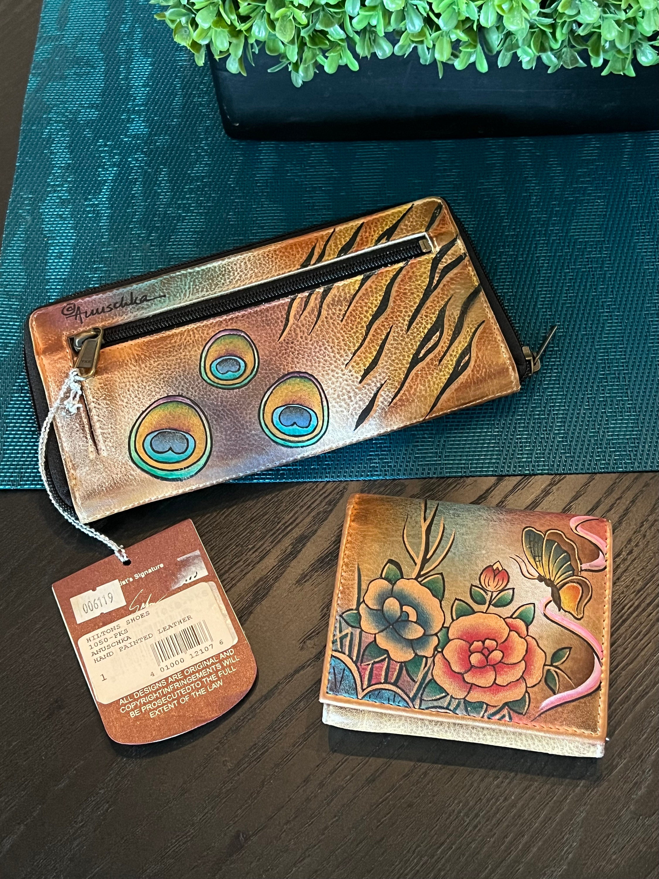 botanical hand painted wallets - Old/Sold 